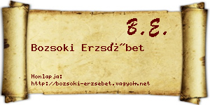 Bozsoki Erzsébet névjegykártya