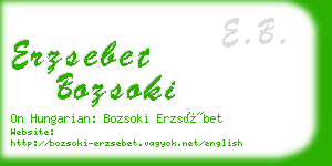 erzsebet bozsoki business card